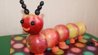 DIY Гусеница из яблок Детские поделки своими руками
