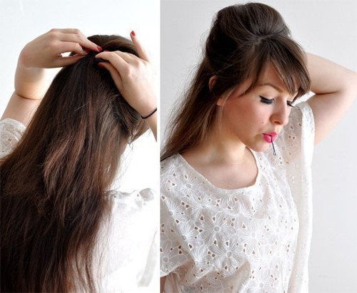 Как сделать прическу с валиком для волос
