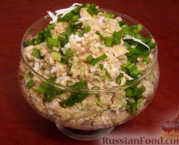 Салат из печени трески классический рецепт с яйцом