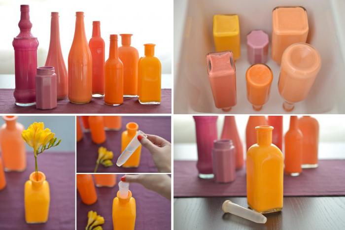 Как сделать вазы из стеклянных бутылок