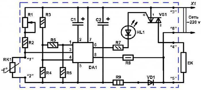 схема терморегулятора для инкубатора золушка 