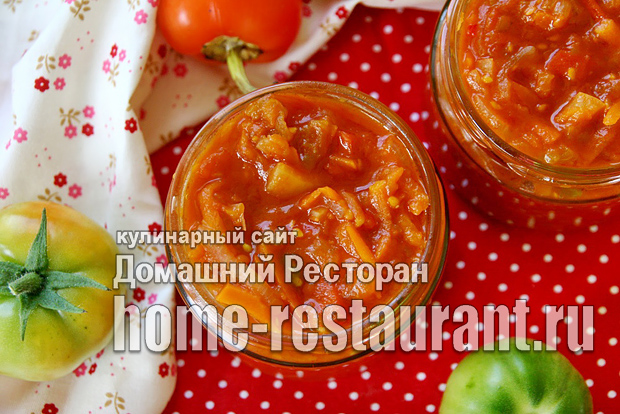 Салат из зеленых помидор на зиму с томатной пастой фото_01