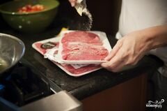 «Салат с жареным мясом» - приготовления блюда - шаг 5