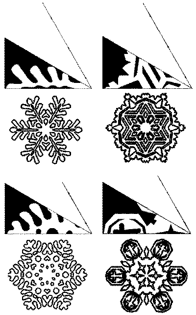 Снежинки из бумаги схемы
