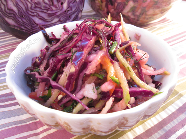 салат из фиолетовой капусты рецепты с фото простые и вкусные