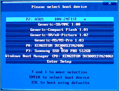 Запуск загрузочной флешки через биос