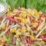 Салат с языком и кукурузой