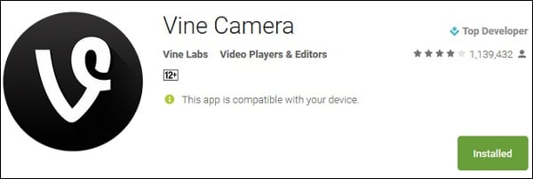 Скачайте приложение "Vine Camera" с Play Market и iTunes