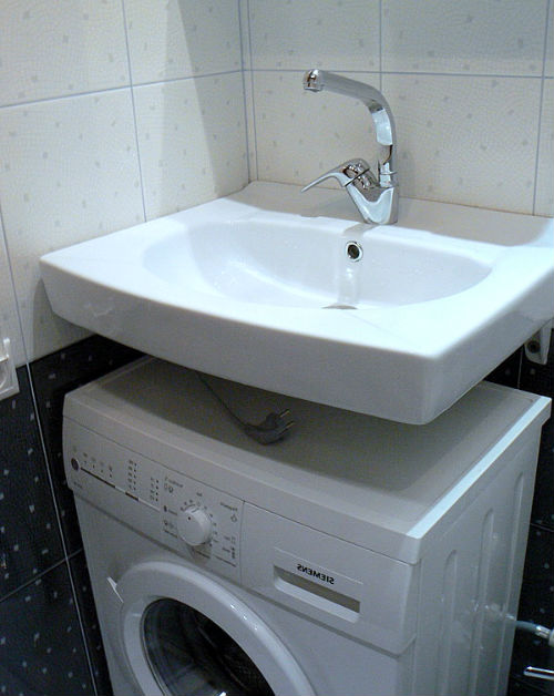 Примеры установки стиральной машины под раковину