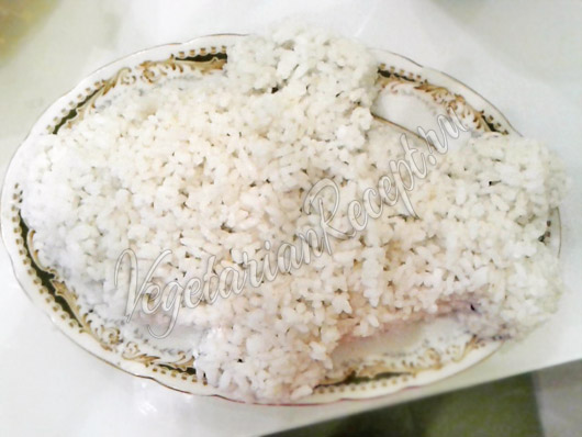 Последний слой салата из риса