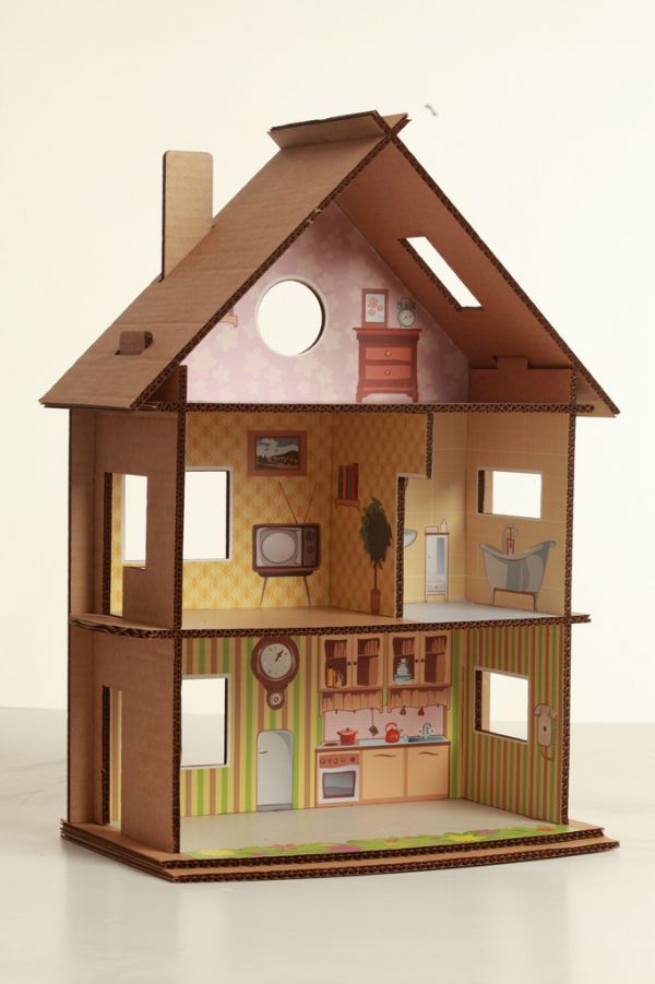 картонный домик для куклы