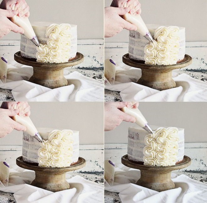 Как украсить торт кремом 10