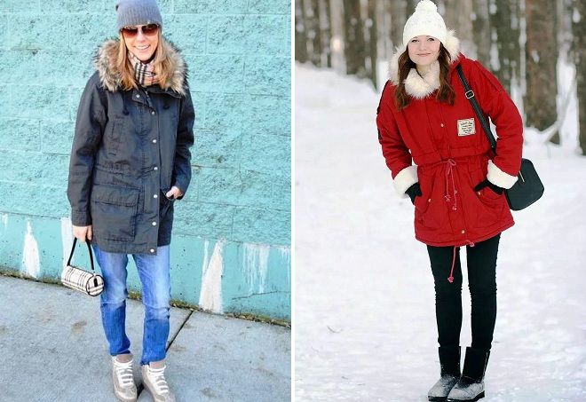 зимние куртки парки для девушек
