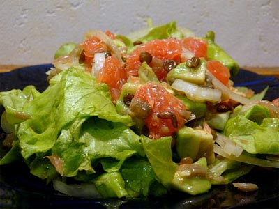 Салат с грибами и грейпфрутом