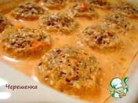 Тефтели с грибами, запеченные в духовке в томатно-сметанном соусе ингредиенты