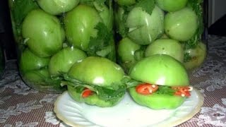 Фаршированные зеленые помидоры по грузински. Вкуснотааа! Рецепт на зиму.