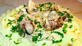 Куриная печень с грибами в сметанном соусе цыганка готовит. Gipsy cuisine.