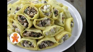 Салат Ассорти с Курицей в Блинных Конвертиках