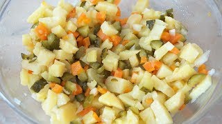 САЛАТ картофельный с солёными огурцами как в детском саду.