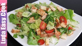 ВКУСНЫЙ ЛЕГКИЙ САЛАТ С КУРИЦЕЙ И СУХАРИКАМИ Простой Салат На Ужин - GREEN SALAD WITH CHICKEN RECIPE