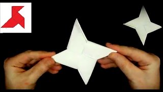 Как сделать 4-х конечный сюрикен ниндзя из листа бумаги формата А4?