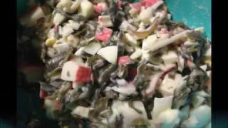 Рецепт салат из морской капусты с крабовыми палочками и яицом