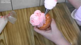 украшение тортов -как сделать розу из крема, cake decoration - how to make a rose cream