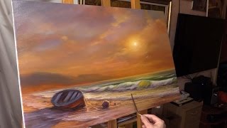 Oil painting demo. Evening by the sea. Вечер у моря. Живопись маслом Alla Prima