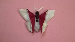 Рукоделие оригами (origami) из ткани Бабочка