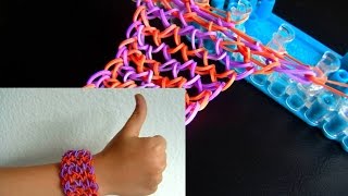 Как сделать браслет из резинок. Стиль Чешуя дракона на станке Rainbow Loom