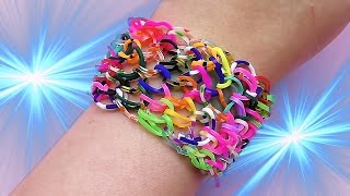 Как сделать браслет из резинок . Чешуя дракона на станке Rainbow Loom