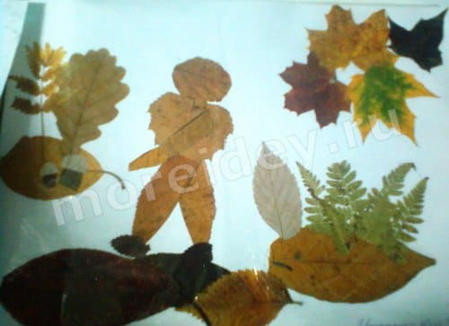 картина осень своими руками из листьев