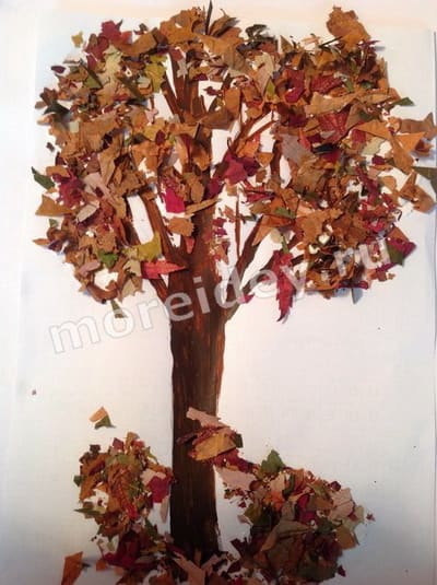 аппликации из листьев на тему осень