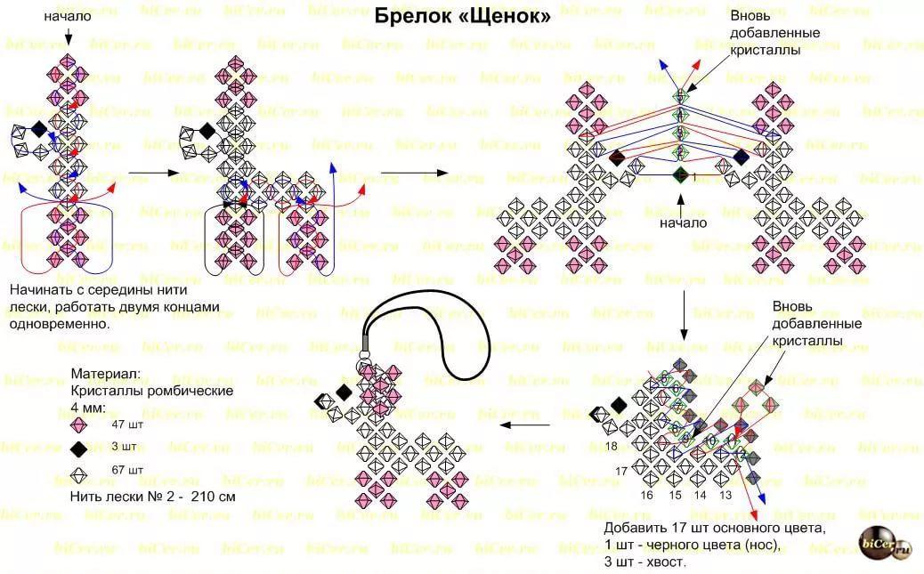 Брелок из бисера схема