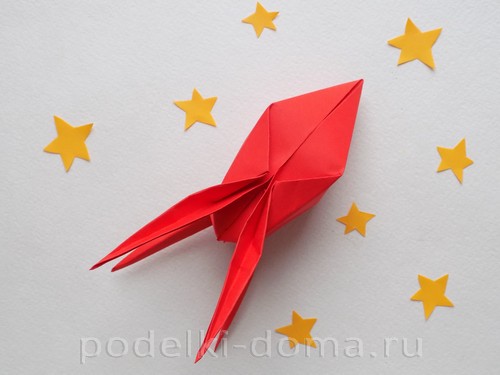 бумажная ракета из бумаги оригами01