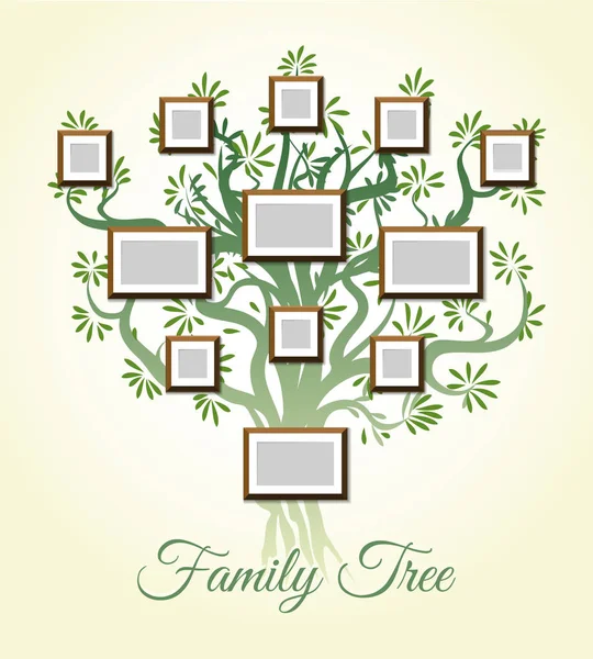 Генеалогическое дерево с фото кадры векторные иллюстрации. Родители и дети картинки, Династия поколений — стоковый вектор