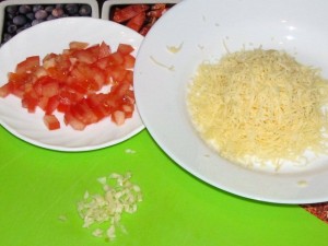 сыр помидор и чеснок
