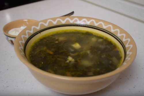 Щавелевый суп с пшеном