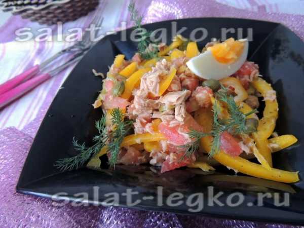 Салат из тунца консервированного рецепт классический с фото пошагово